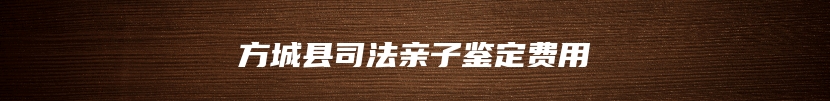 方城县司法亲子鉴定费用