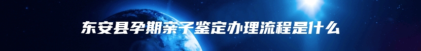 东安县孕期亲子鉴定办理流程是什么