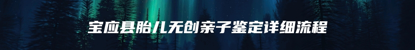 宝应县胎儿无创亲子鉴定详细流程