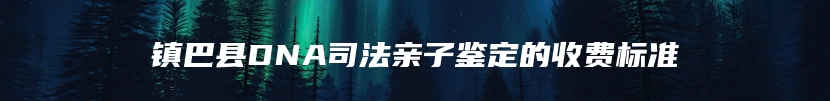 镇巴县DNA司法亲子鉴定的收费标准