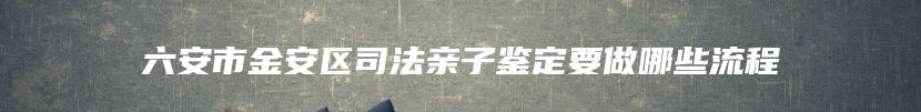 六安市金安区司法亲子鉴定要做哪些流程
