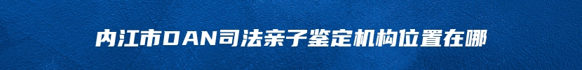内江市DAN司法亲子鉴定机构位置在哪