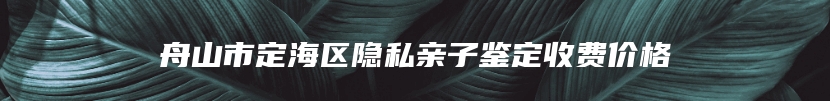 舟山市定海区隐私亲子鉴定收费价格