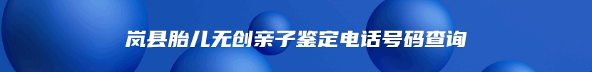 岚县胎儿无创亲子鉴定电话号码查询