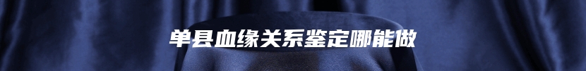单县血缘关系鉴定哪能做