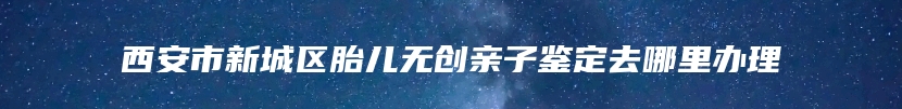 西安市新城区胎儿无创亲子鉴定去哪里办理