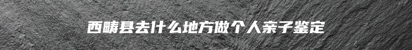 西畴县去什么地方做个人亲子鉴定
