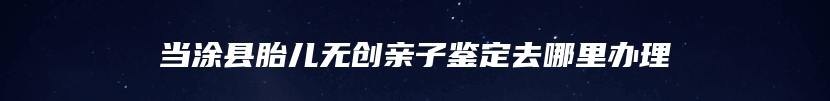当涂县胎儿无创亲子鉴定去哪里办理