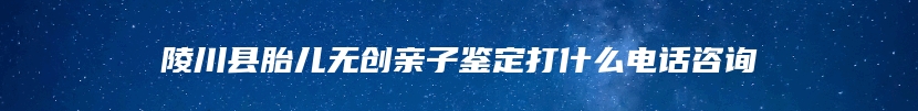 陵川县胎儿无创亲子鉴定打什么电话咨询