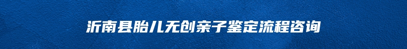 沂南县胎儿无创亲子鉴定流程咨询