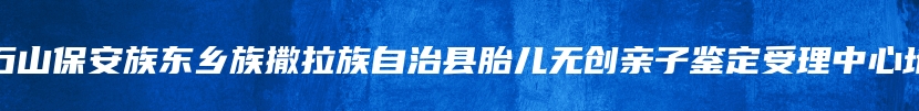 积石山保安族东乡族撒拉族自治县胎儿无创亲子鉴定受理中心地址