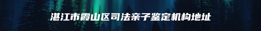 湛江市霞山区司法亲子鉴定机构地址