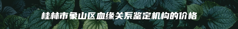 桂林市象山区血缘关系鉴定机构的价格
