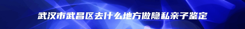 武汉市武昌区去什么地方做隐私亲子鉴定