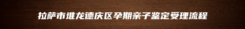 拉萨市堆龙德庆区孕期亲子鉴定受理流程