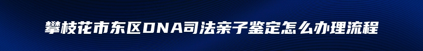 攀枝花市东区DNA司法亲子鉴定怎么办理流程