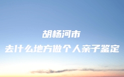 胡杨河市去什么地方做个人亲子鉴定