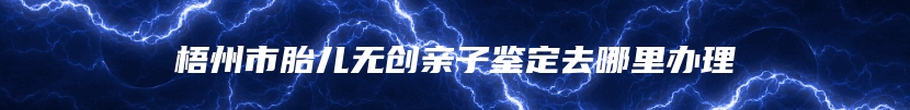 梧州市胎儿无创亲子鉴定去哪里办理