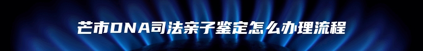 芒市DNA司法亲子鉴定怎么办理流程