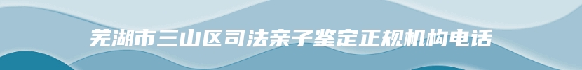 芜湖市三山区司法亲子鉴定正规机构电话