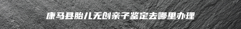 康马县胎儿无创亲子鉴定去哪里办理