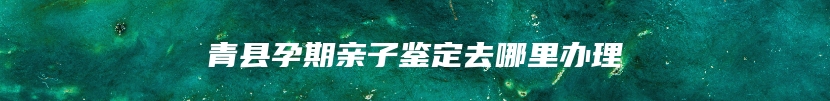 青县孕期亲子鉴定去哪里办理