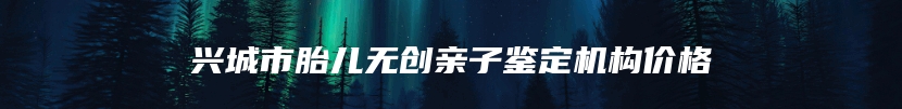 兴城市胎儿无创亲子鉴定机构价格