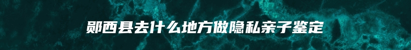 郧西县去什么地方做隐私亲子鉴定