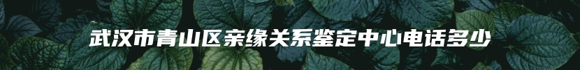 武汉市青山区亲缘关系鉴定中心电话多少