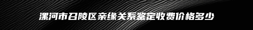 漯河市召陵区亲缘关系鉴定收费价格多少