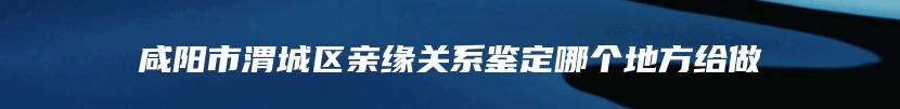 咸阳市渭城区亲缘关系鉴定哪个地方给做