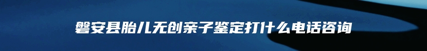 磐安县胎儿无创亲子鉴定打什么电话咨询