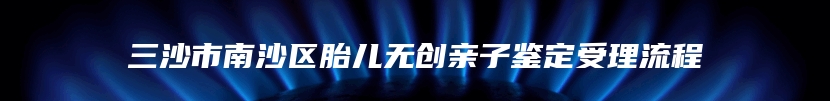 三沙市南沙区胎儿无创亲子鉴定受理流程