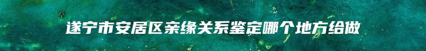 遂宁市安居区亲缘关系鉴定哪个地方给做