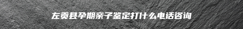 左贡县孕期亲子鉴定打什么电话咨询