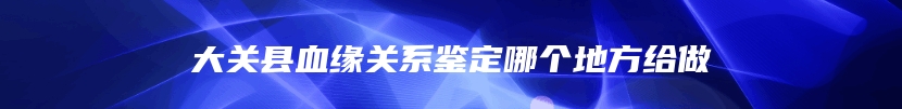 大关县血缘关系鉴定哪个地方给做