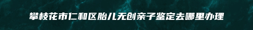 攀枝花市仁和区胎儿无创亲子鉴定去哪里办理