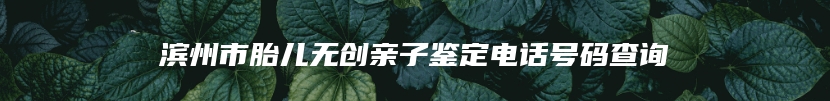 滨州市胎儿无创亲子鉴定电话号码查询