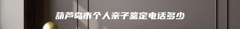 葫芦岛市个人亲子鉴定电话多少