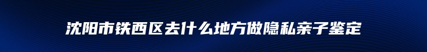 沈阳市铁西区去什么地方做隐私亲子鉴定