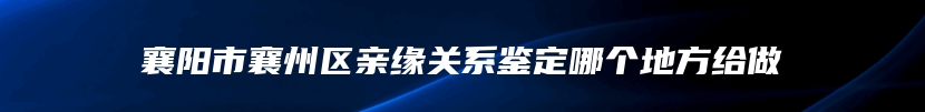 襄阳市襄州区亲缘关系鉴定哪个地方给做