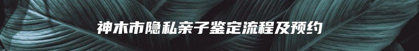 神木市隐私亲子鉴定流程及预约