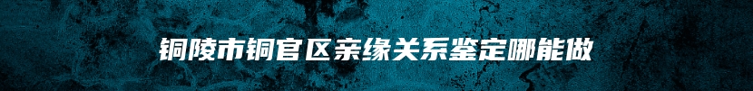 铜陵市铜官区亲缘关系鉴定哪能做