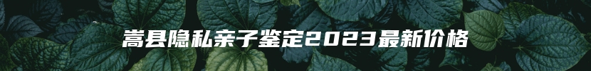 嵩县隐私亲子鉴定2023最新价格