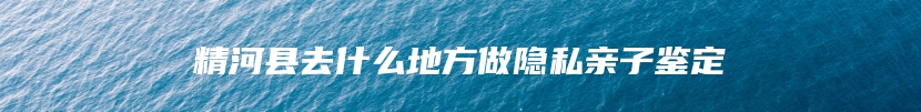精河县去什么地方做隐私亲子鉴定