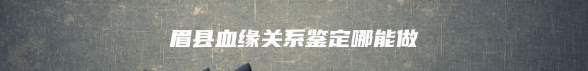 眉县血缘关系鉴定哪能做