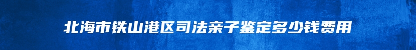 北海市铁山港区司法亲子鉴定多少钱费用