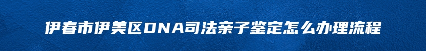 伊春市伊美区DNA司法亲子鉴定怎么办理流程