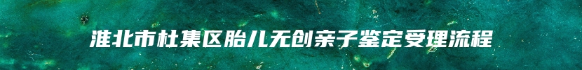 淮北市杜集区胎儿无创亲子鉴定受理流程