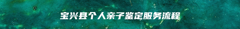 宝兴县个人亲子鉴定服务流程